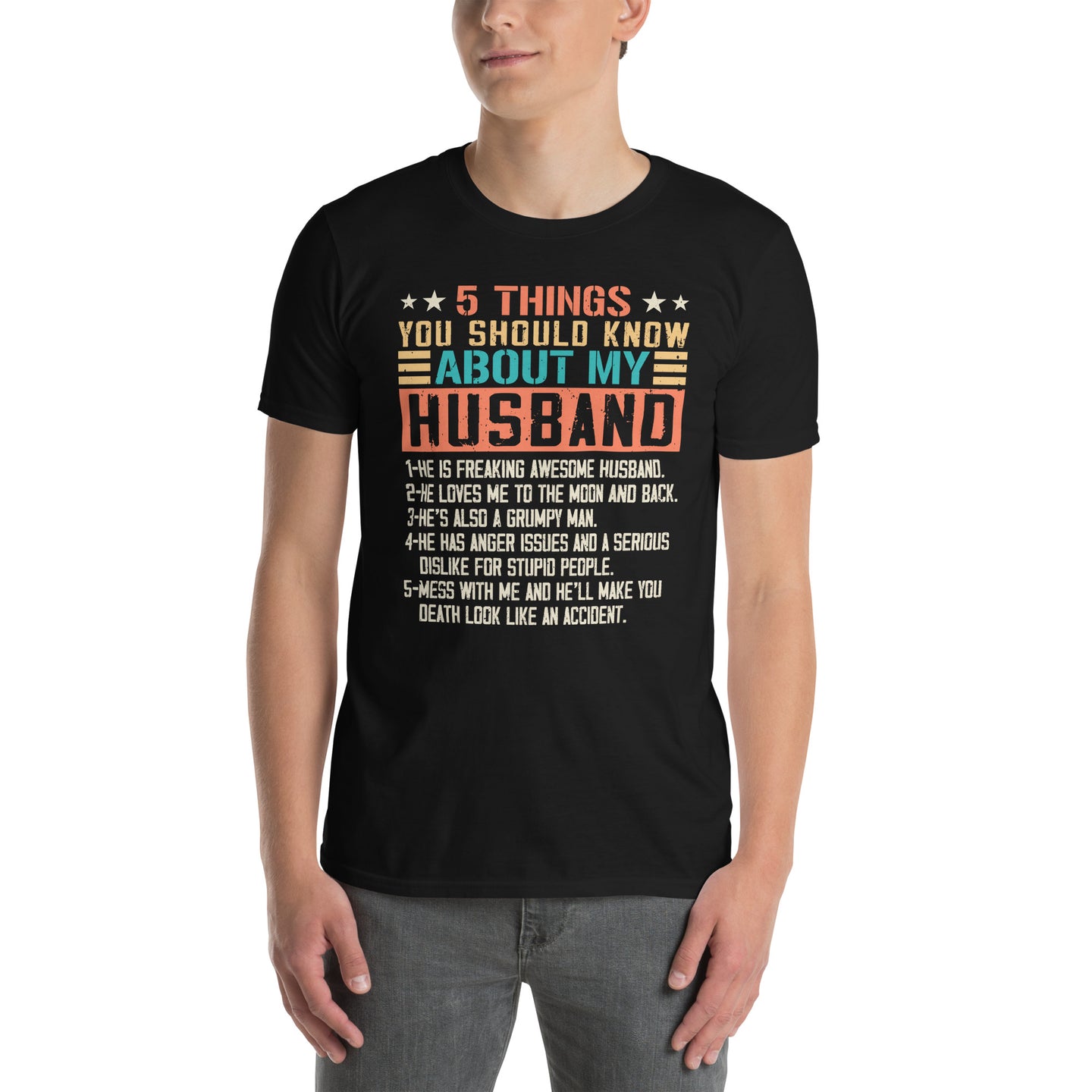 Funny Husband Shirt - 5 Things About My Husband Tee - Cuccico Design