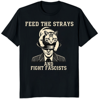 Black Feed the Strays Fight Fascists Shirt by Cuccico Graphic Tee