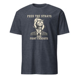 Heather Navy Feed the Strays Fight Fascists Shirt by Cuccico Graphic Tee