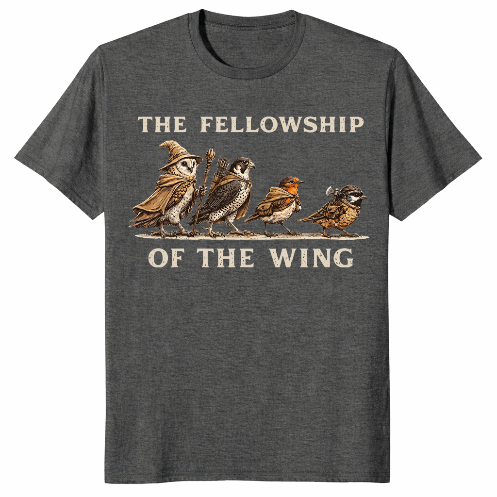 Fellowship Of The Wing shirt in dark heather