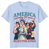 Feminist Patriotic Human Rights Shirt in Light Blue