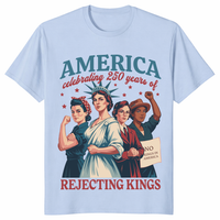 Feminist Patriotic Human Rights Shirt in Light Blue