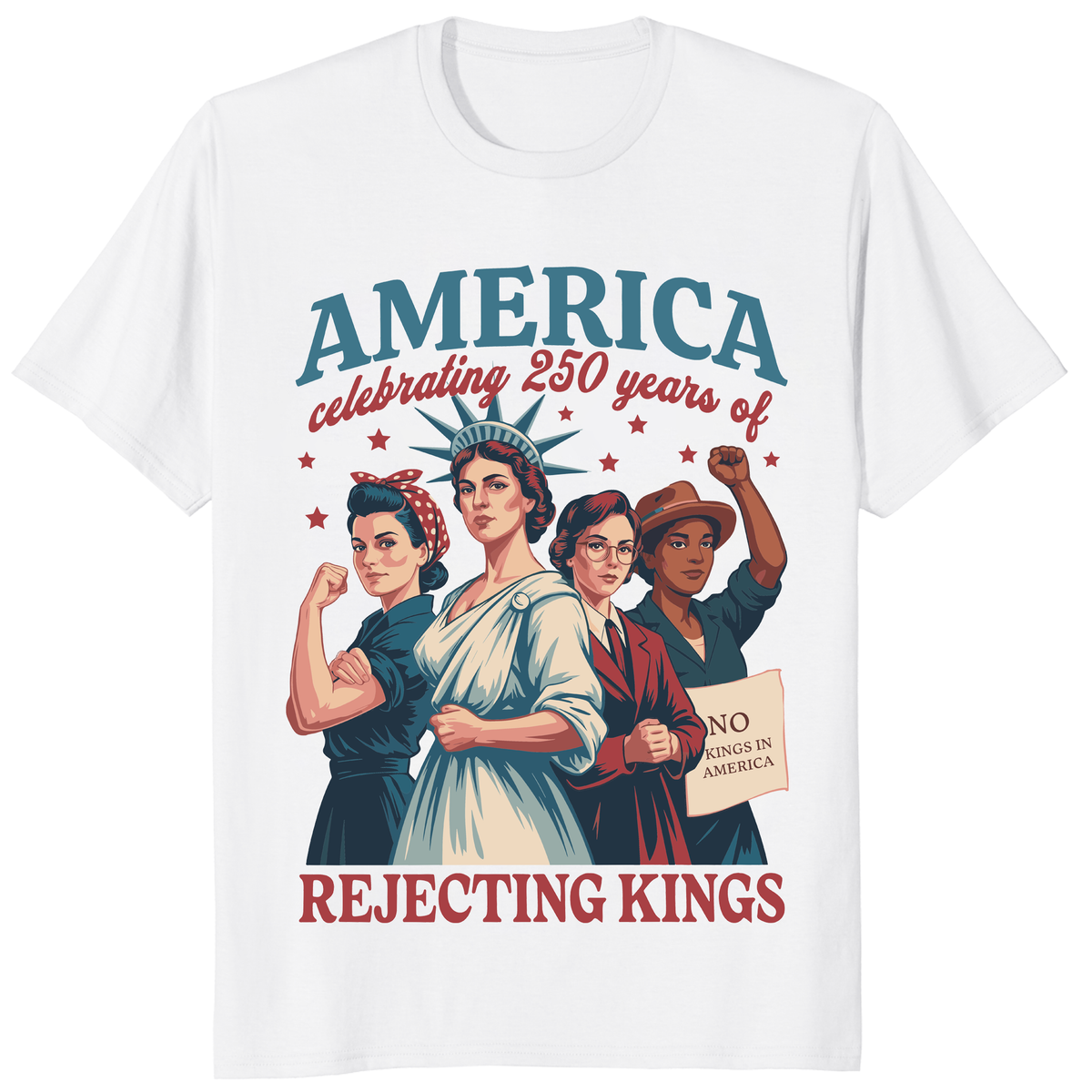 Feminist 4th of July America 250 Liberal Patriotic Shirt in White