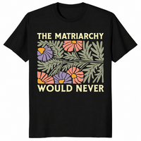 Feminist floral shirt in black