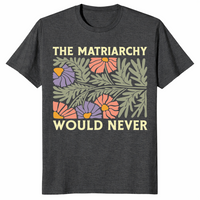 Feminist floral shirt dark heather grey