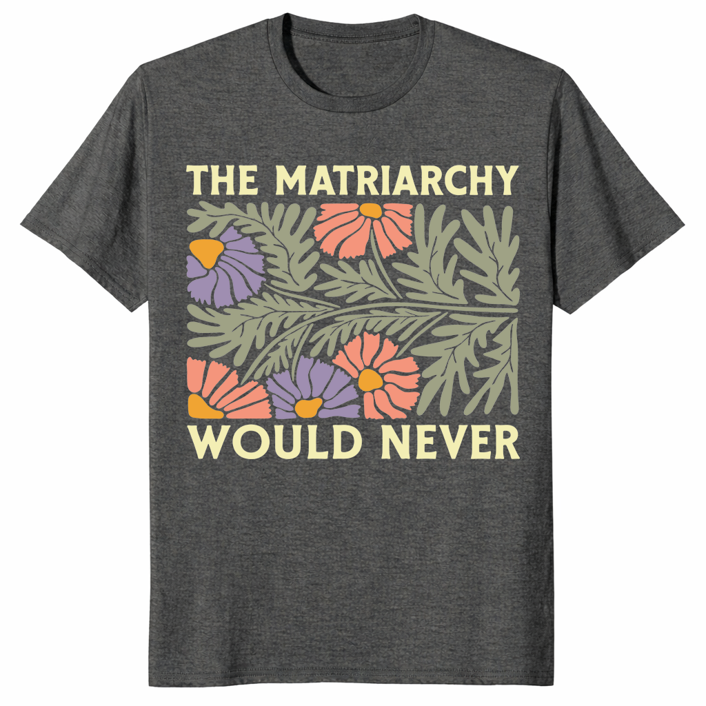 Feminist floral shirt dark heather
