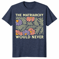 Feminist floral shirt heather navy