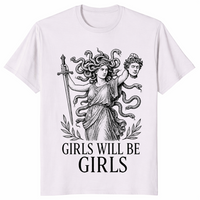 Feminist Medusa Shirt in ice grey