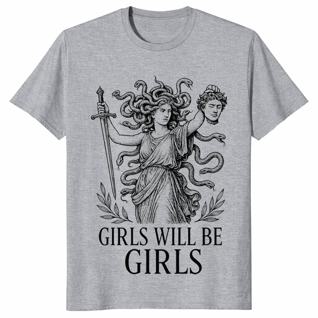 Feminist Medusa Shirt in sport grey