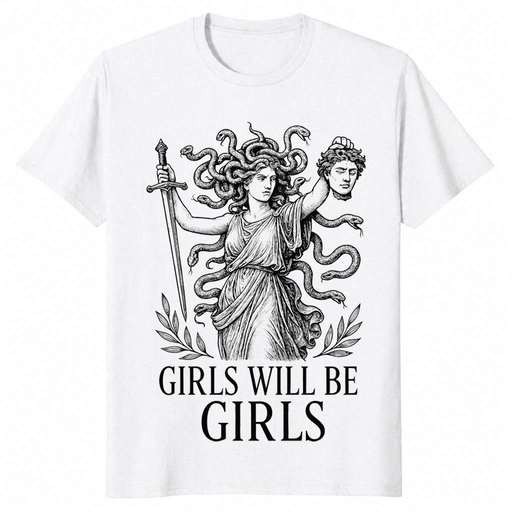 Feminist Medusa Shirt in white