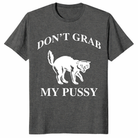 Feminist protest tee with arched text and angry cat graphic
