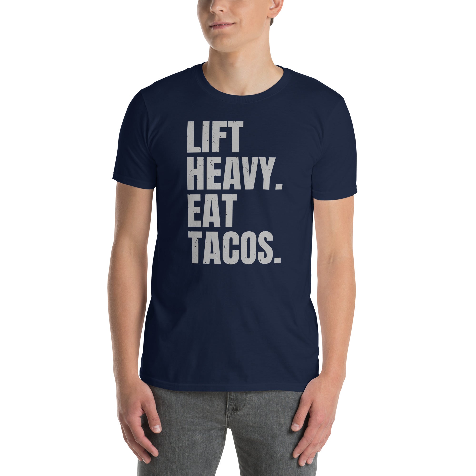 Lift Heavy Eat Tacos T-Shirt | Funny Gym Workout Gift - Cuccico Design
