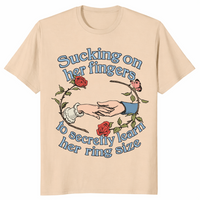 Find her ring size shirt in sand