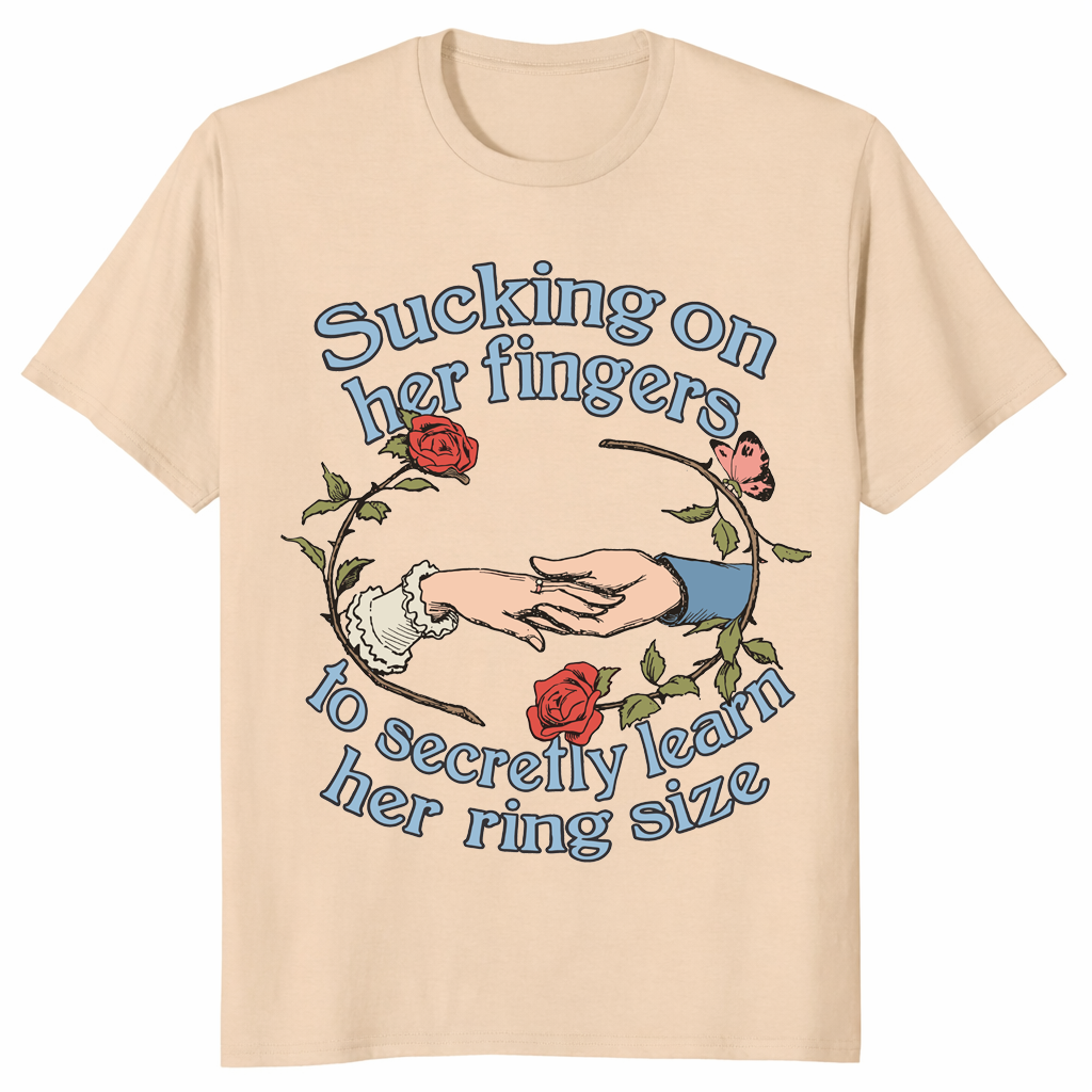 Find her ring size shirt in sand