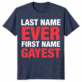 First Name Gayest shirt in heather navy