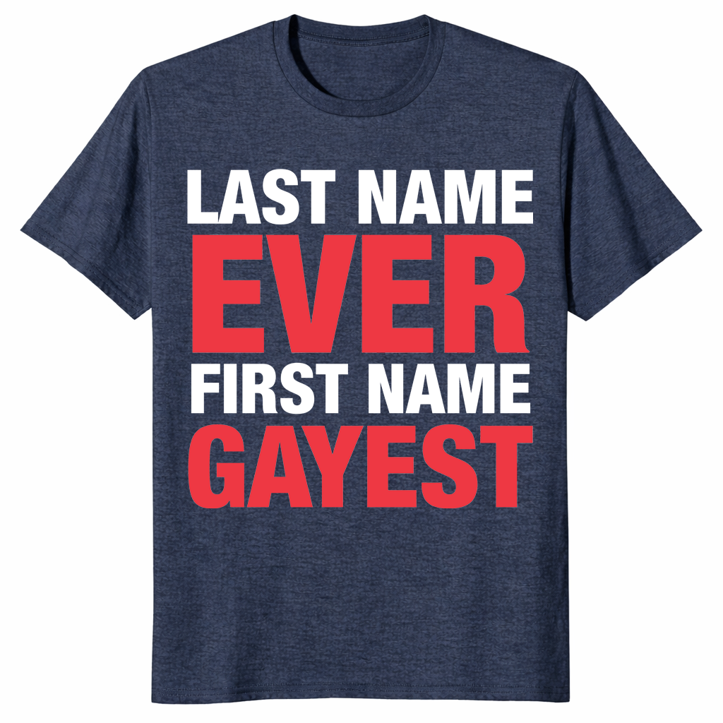 First Name Gayest shirt in heather navy