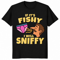 Fishy I Will Sniffy shirt in black