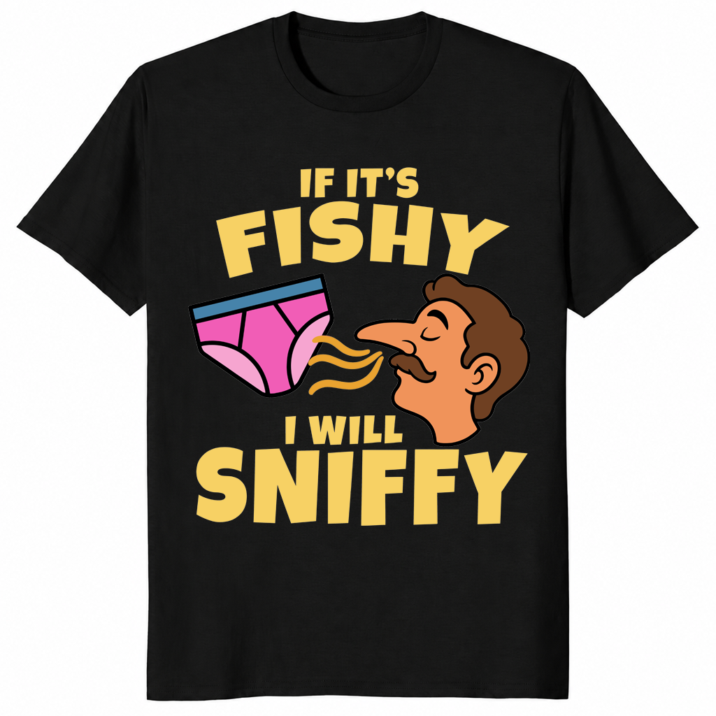 Fishy I Will Sniffy shirt in black