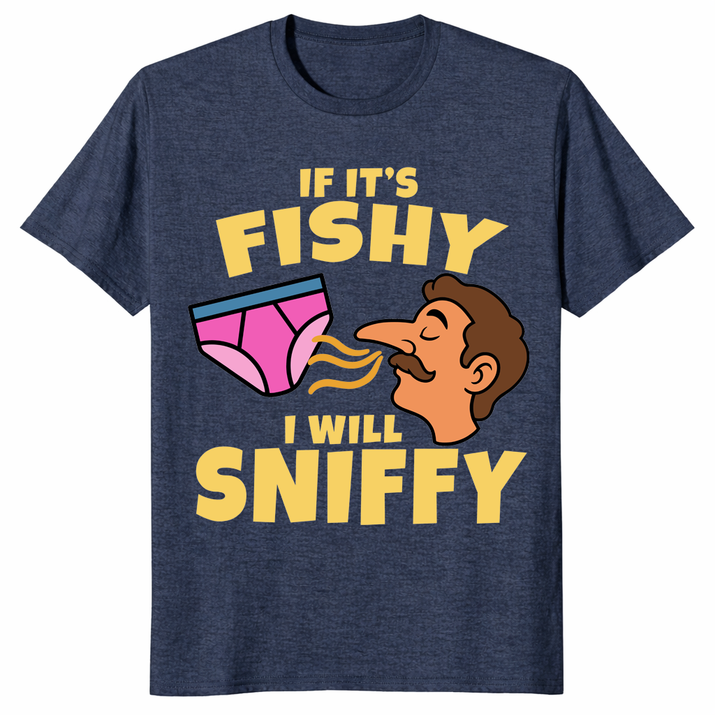 Fishy I Will Sniffy shirt heather navy