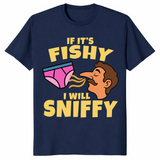Fishy I Will Sniffy shirt in navy