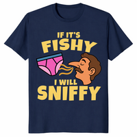 Fishy I Will Sniffy shirt in navy