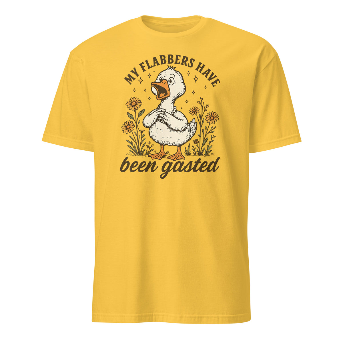"Daisy yellow Flabbersgasted Shirt with My Flabbers Have Been Gasted goose graphic by Cuccico"