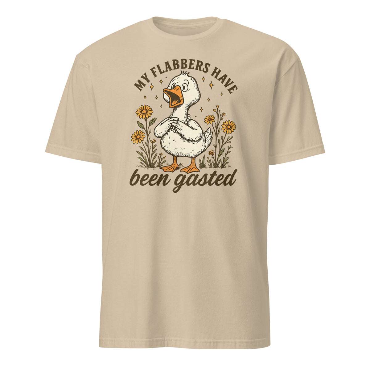 "Sand color Flabbersgasted Shirt with Funny Goose design by Cuccico"