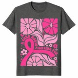 Floral Breast Cancer Shirt in dark heather