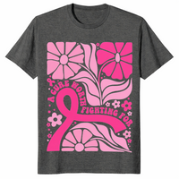 Floral Breast Cancer Shirt in dark heather