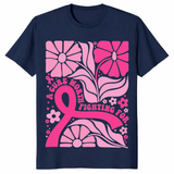 Floral Breast Cancer Shirt in navy