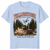 Do not pet the fluffy cows shirt light blue