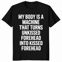 Forehead kisses shirt in black with My Body Is A Machine meme text