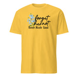Close-up of Forget Her Not Memorial Shirt print quality