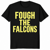 Fough the falcons shirt in black with bold gold rival football fan lettering