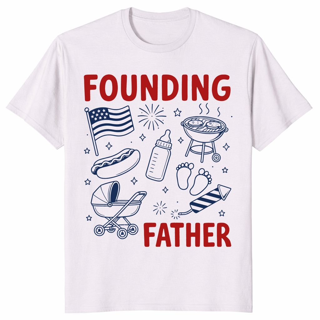 Founding Father 4th Of July Shirt | Matching Dad-To-Be Couple Tee | Cuccico