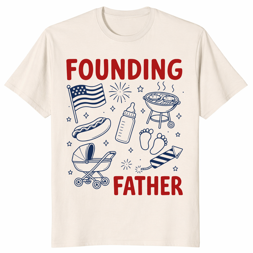 Founding Father 4th Of July Shirt | Matching Dad-To-Be Couple Tee | Cuccico