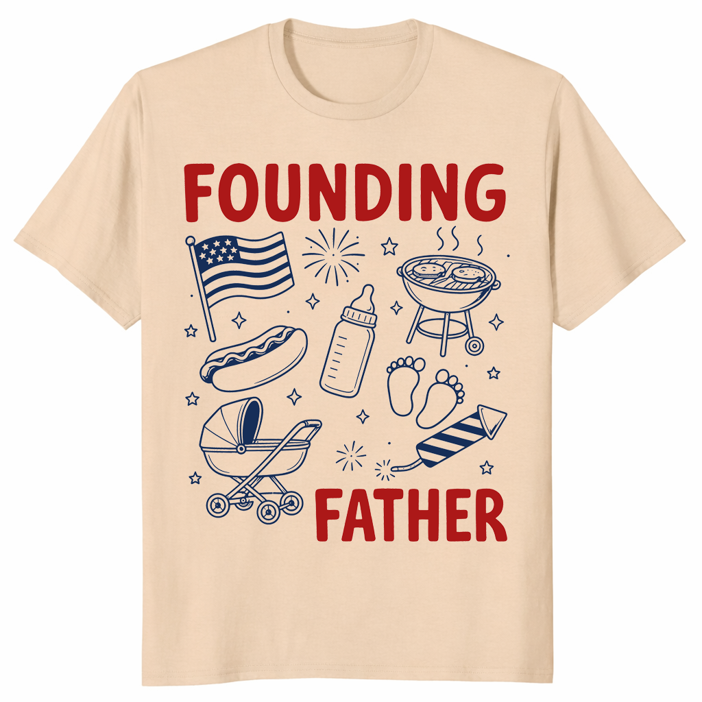 Founding Father 4th Of July Shirt | Matching Dad-To-Be Couple Tee | Cuccico