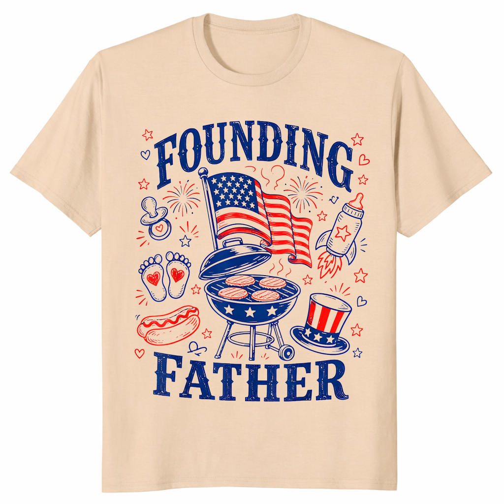 Founding Father Pregnancy Shirt | 4th of July New Dad Reveal Tee | Cuccico