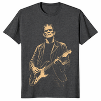 Frankenstein guitar shirt in dark heather grey