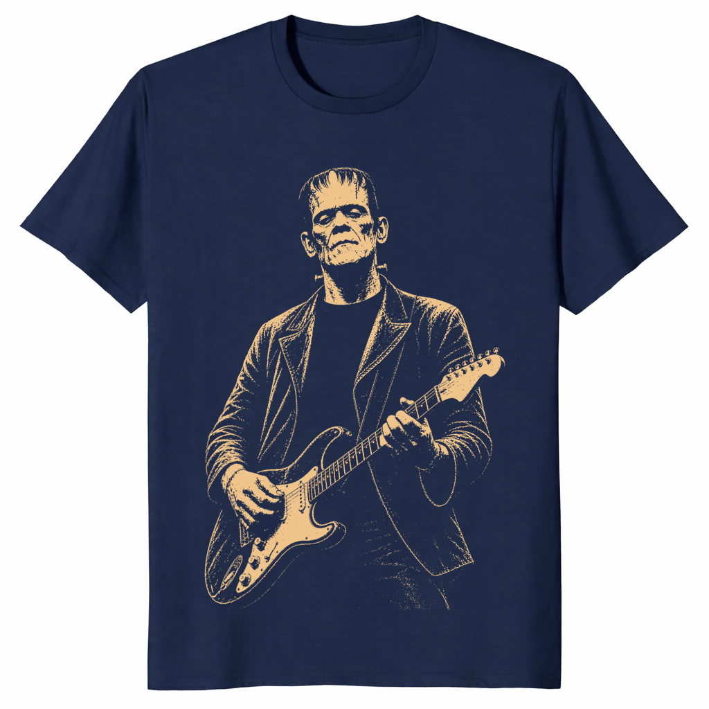 Frankenstein guitar shirt in navy
