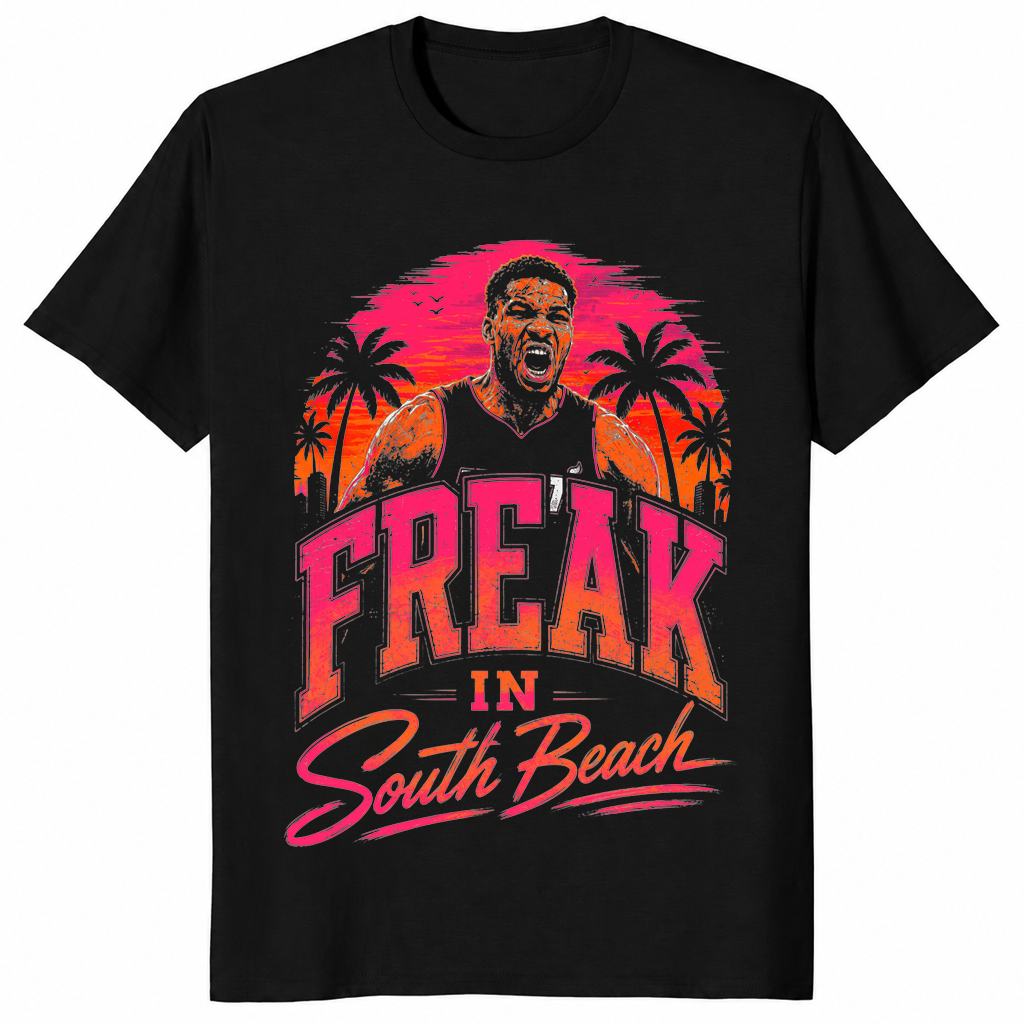 Giannis Freak In South Beach T-Shirt | Miami Heat Trade Fan Tee | Cuccico