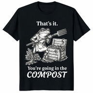 Funny frog gardening t shirt featuring compost frog graphic