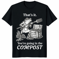 Funny frog gardening t shirt featuring compost frog graphic
