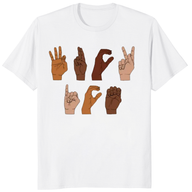 Fuck ICE ASL Shirt - American Sign Language Hand Signs Spelling F-U-C-K I-C-E - Abolish ICE Protest T-Shirt White