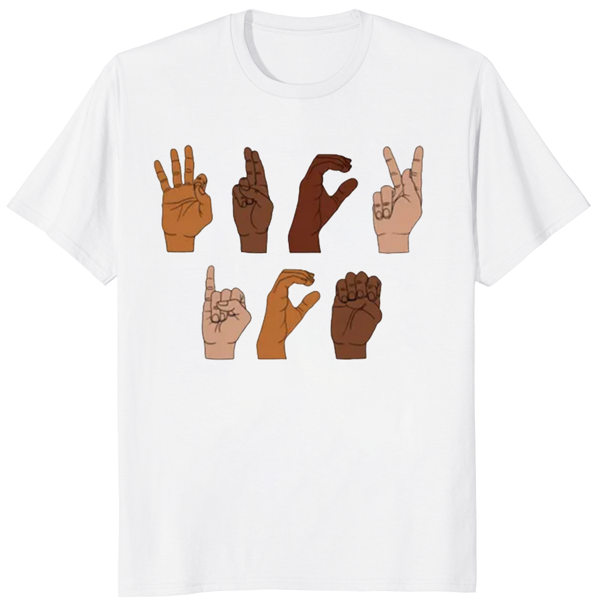 Fuck ICE ASL Shirt - American Sign Language Hand Signs Spelling F-U-C-K I-C-E - Abolish ICE Protest T-Shirt White