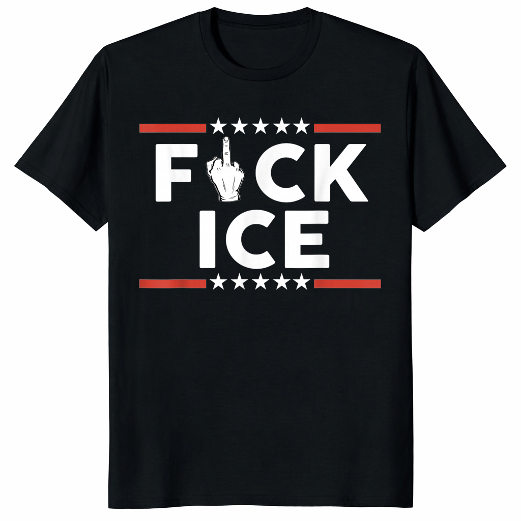 Fuck ICE and No Human Is Illegal protest T-shirt featuring Abolish ICE political message