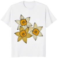 Fuck MAGA Fuck Trump Fuck ICE shirt with yellow daffodil trio graphic on white tee