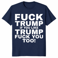 Fuck Trump shirt navy anti Trump political statement tee