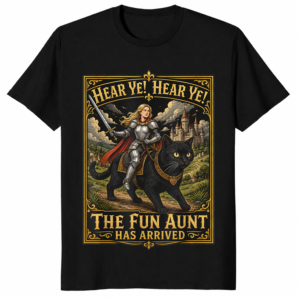 Fun aunt has arrived shirt in black