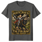 Fun aunt has arrived shirt in dark heather